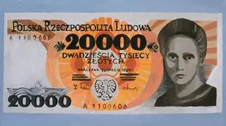 20 tysięcy starych złotych z Marią Skłodowską-Curie w interpretacji Poli Dwurnik