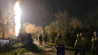 Rozszczelniony gazociąg, słup ognia sięgał 20 metrów