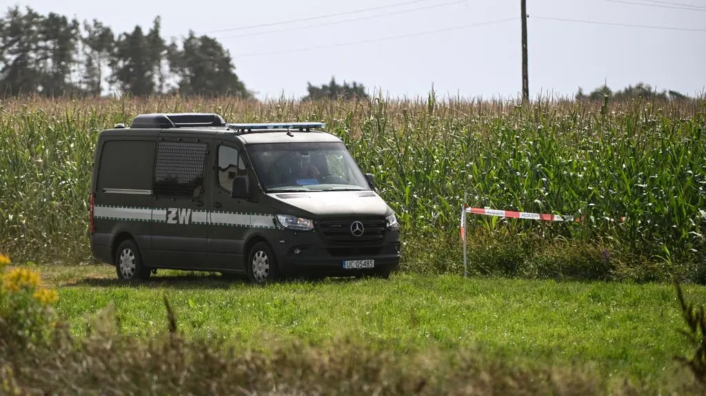 Miejsce spadku drona w miejscowości Osiny