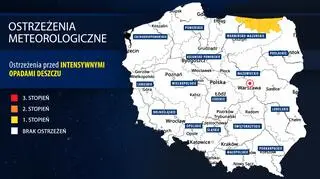 Ostrzeżenia IMGW przed intensywnymi opadami deszczu