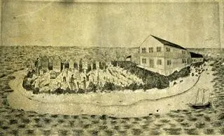 Szpital i cmentarz na wyspie nieopodal Fortu Jefferson