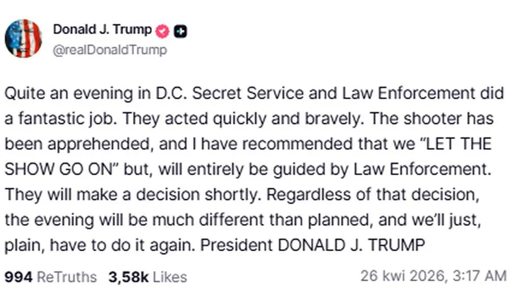 Wpis Donalda Trumpa 