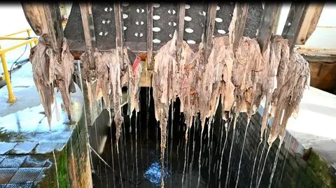 Śmieci z kanałów w Grupowej Oczyszczalni Ścieków