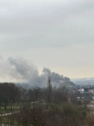 Pożar domu w Nowej Hucie