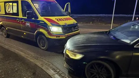 Kolizja z karetką w miejscowości Harklowa