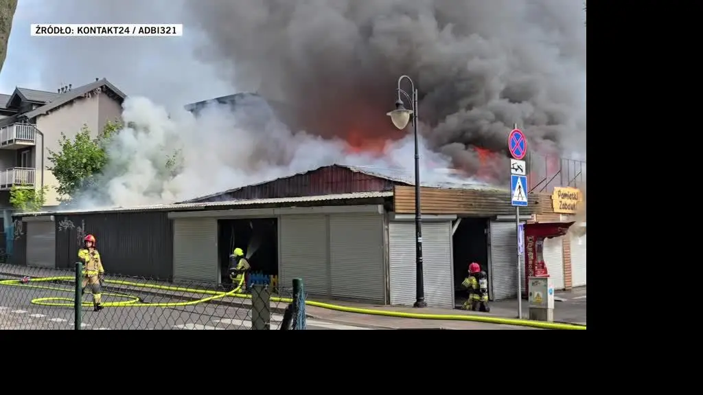 Pożar pawilonu handlowego