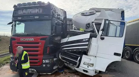 Zderzenie ciężarówek na A1