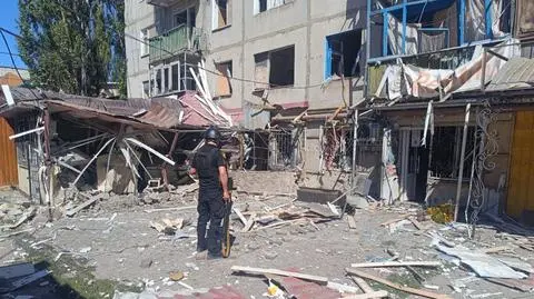 Zniszczenia po ataku w Konstantynówce
