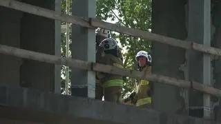 Pożar dachu hali w miejscowości Przecław