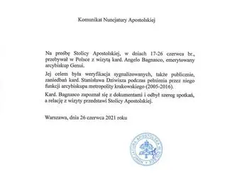 Komunikat Nuncjatury Apostolskiej