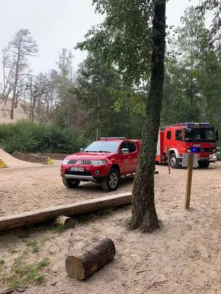 W akcji policjantom pomogli strażacy