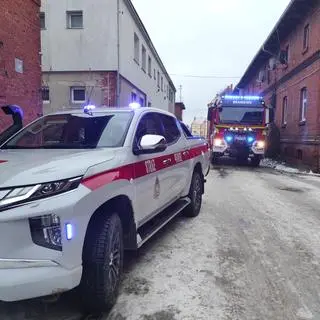Braniewo. Pożar samochodu dostawczego