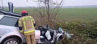 Śmiertelny wypadek pod Namysłowem. Nie żyje 36-latek. Ranna kobieta i czteroletnie dziecko