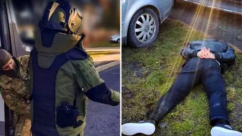 Powalili go na ziemię i skuli. Był zaskoczony. Nagranie z zatrzymania podejrzanego o podłożenie paczki z bombą