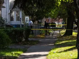 Policja na miejscu zbrodni w Rochester 