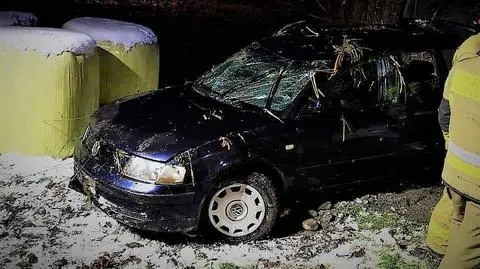 Wpadł do stawu, sam się wydostał i powiedział, że w aucie było jeszcze troje małych dzieci