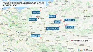 Przesunięte lub odwołane głosowanie w Polsce 