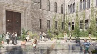 Na dziedzińcu mają pojawić się zraszacze