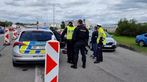 Kontrola czeskiej policji na autostradzie D2 w pobliżu granicy ze Słowacją
