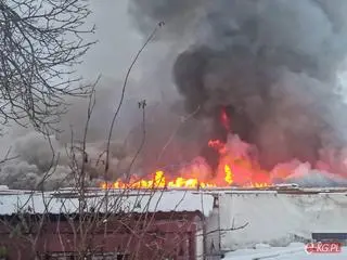 Pożar straganów w Kołobrzegu