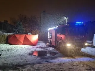 Pożar garażu przy ulicy Limanowskiego w Łodzi