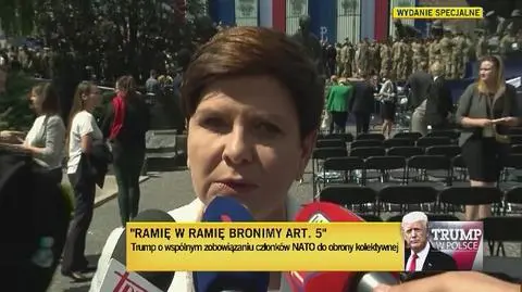 Beata Szydło o wizycie Trumpa