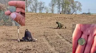 Szeląg elbląski i szeląg Jana Kazimierza z poszukiwań w Kicinie