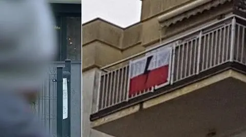 Flaga z błyskawicą wisiała od miesiąca, zabrała ją policja. Twierdzi, że musiała działać "natychmiast"