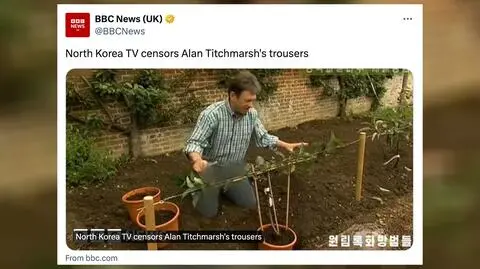 Reżimowa telewizja ocenzurowała jeansy prezentera