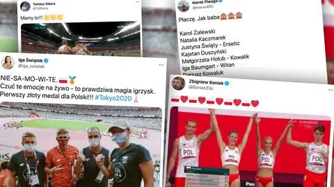 "NIE-SA-MO-WI-TE", "Płaczę. Jak baba". Świat polskiego sportu oszalał po złocie sztafety