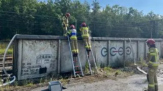 Pożar wagonów z węglem