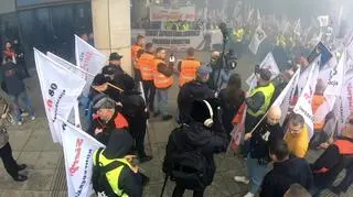 Protest górników w Warszawie