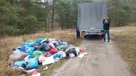 Śmieci w lesie w Nietkowie