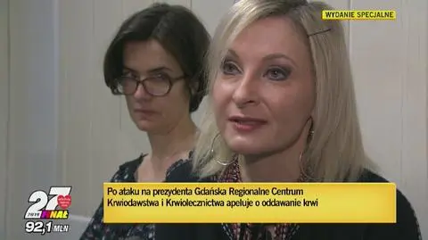 Po ataku na prezydenta Gdańsk Centrum Krwiodawstwa apeluje o oddanie krwi