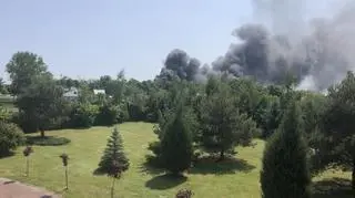 Pożar składowiska odpadów w Łaniętach (woj. łódzkie)