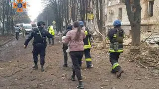 Mieszkańcy ostrzelanego budynku  