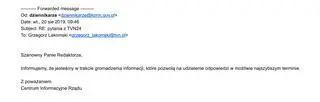 Odpowiedź CIR z 20 sierpnia 2019