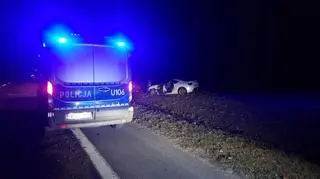 Samochód po uderzeniu w drzewo stanął w płomieniach