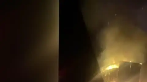 Pożar ciężarówki na A2	