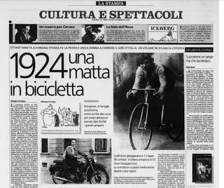 "1924. Szalona na rowerze" - tytuł artykułu - wspomnienia o Stradzie