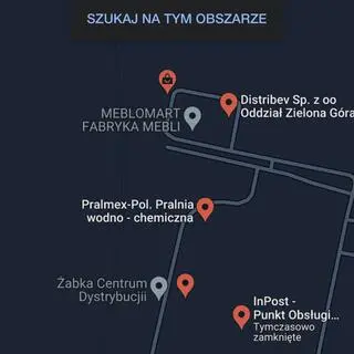 Mapa Google, która pokazuje halę przeładunkową sieci "Żabka Polska"