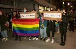 Łódź-Protesty po wyroku Trybunału Konstytucyjnego w sprawie aborcji