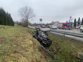 Wypadek w miejscowości Tworkowa (woj. małopolskie)