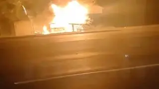 Moment po wybuchu samochodu pod Moskwą