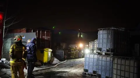 Pożar hali magazynowej w Trzebini