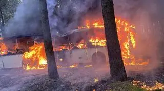 Autobus stanął w płomieniach