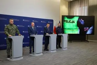 Konferencja prasowa Marcina Kierwińskiego, Marka Boronia, Roberta Bagana i Czesława Mroczka