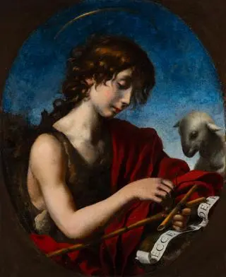 Jan Chrzciciel. Krąg Carlo Dolciego (1616–1687), Włochy, XVII wiek. Obraz należał do rodziny Kossakowskich