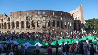 Uczestnicy propalestyńskiej manifestacji przeszli ulicami Rzymu