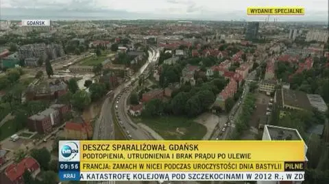 Deszcz sparaliżował Gdańsk